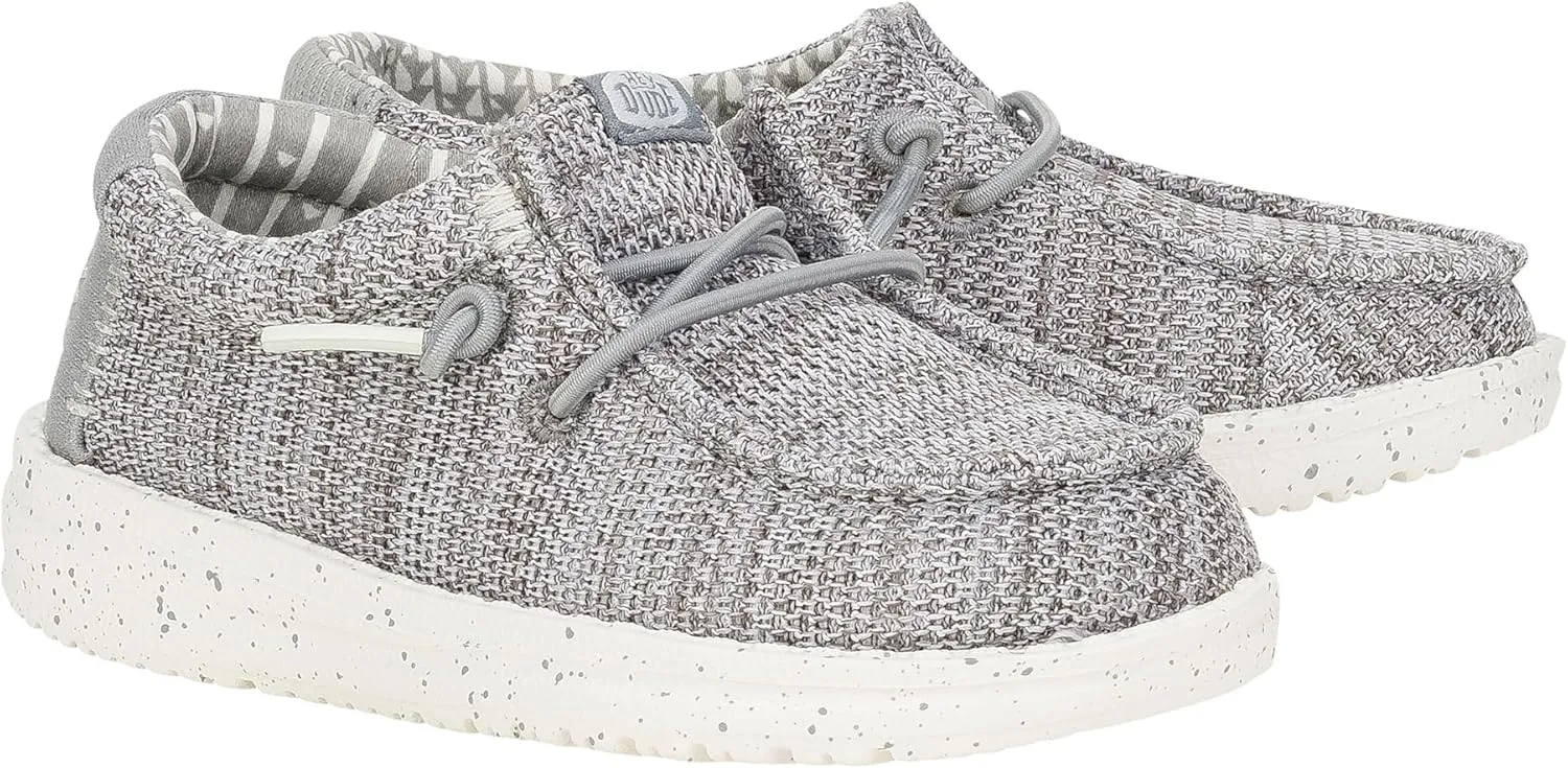 Hey Dude Womens Kid Wendy Stretch Mesh (Toddler) Light Grey 7 Toddler