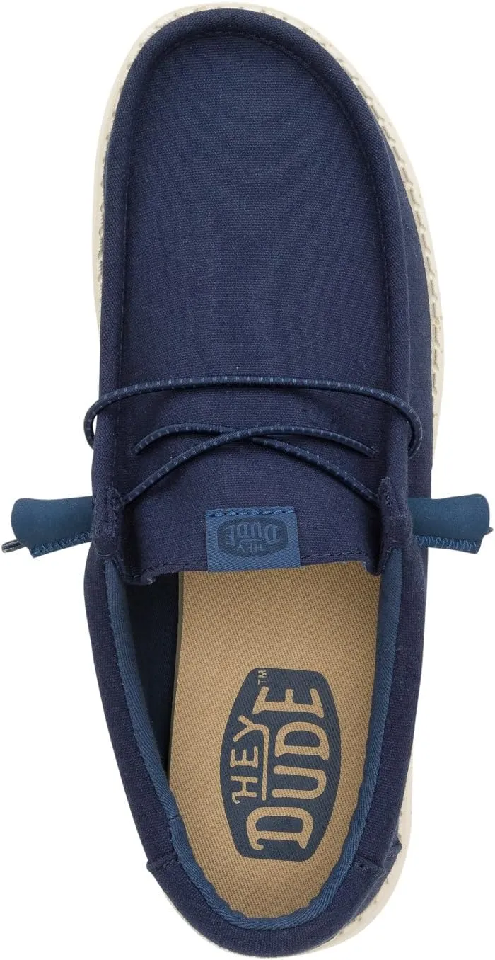 HEYDUDE Men's Wally Canvas, Mens Shoes, Slip-on Loafers, Comfortable & Light-Weight