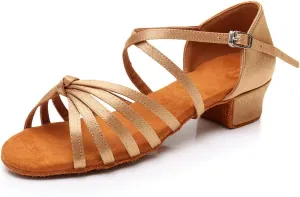 HIPPOSEUS Girls' Standard Latin Dance Shoes Low Heel 3.5CM,Model U1203