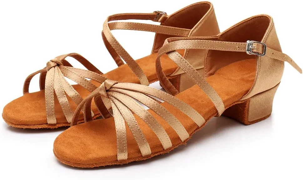 HIPPOSEUS Girls' Standard Latin Dance Shoes Low Heel 3.5CM,Model U1203