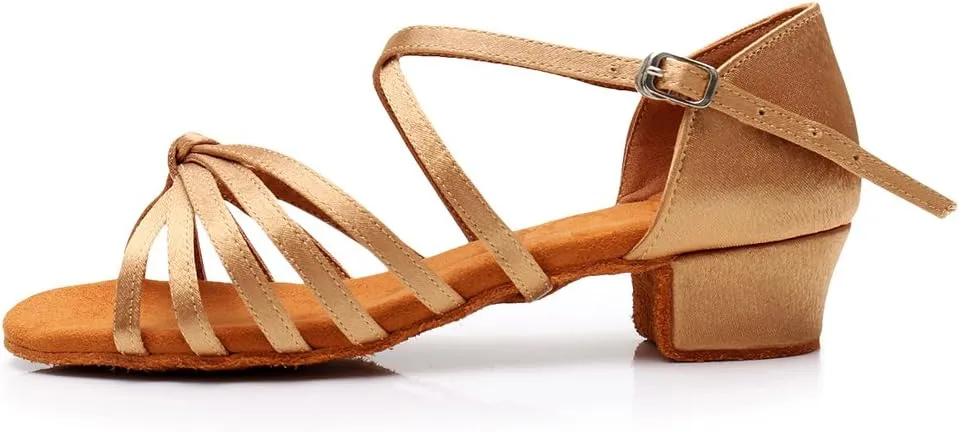 HIPPOSEUS Girls' Standard Latin Dance Shoes Low Heel 3.5CM,Model U1203