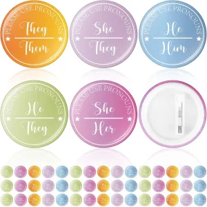 Hoteam Pronoun Badges Pins Gender Identity Pins Pronouns Recognition Brooch Pronoun Identification Brooch Team Boy or Girl Badges for Party Conference Decorations