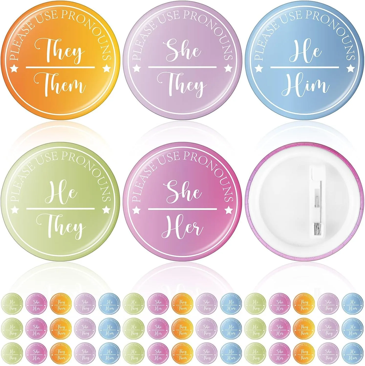 Hoteam Pronoun Badges Pins Gender Identity Pins Pronouns Recognition Brooch Pronoun Identification Brooch Team Boy or Girl Badges for Party Conference Decorations