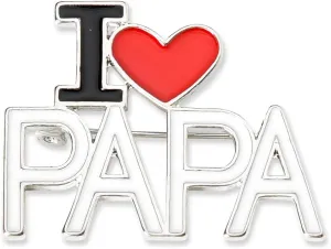 I Love Papa Gifts Pins Brooches Badge for Grandfather Grandpa Dad Papa Birthday Christmas Gifts from Granddaughter Grandson Grandkids Papa Heart Lapel Pins Bag Decors Accessories for Men