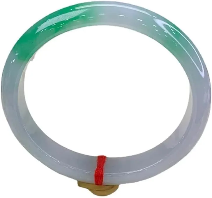 Ice-like Floating Flowers Mine Timber Myanmar Natural Emerald Jade Bracelet Women's