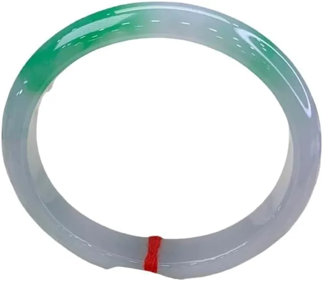 Ice-like Floating Flowers Mine Timber Myanmar Natural Emerald Jade Bracelet Women's