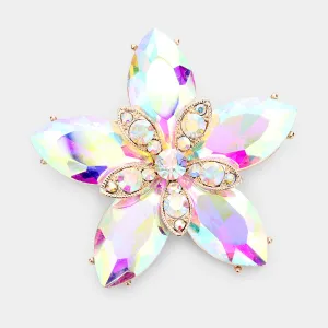 iLLASPARKZ Crystal Marquise Flower Pin Brooch