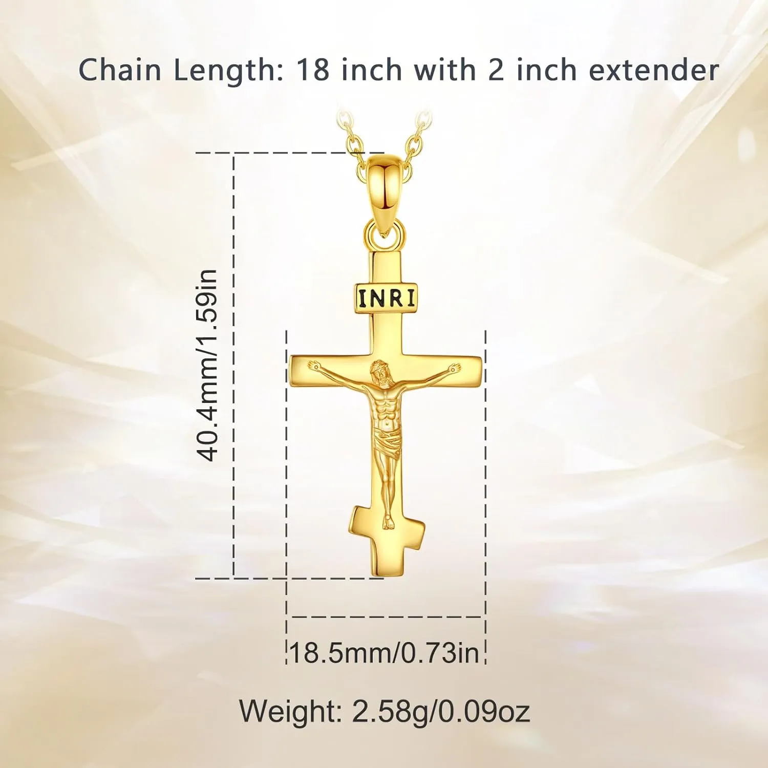 INFUSEU 925 Sterling Silver Jesus Cross Necklaces Crucifix Orthodox Cross Caravaca for Women Men Religious Protection Gifts