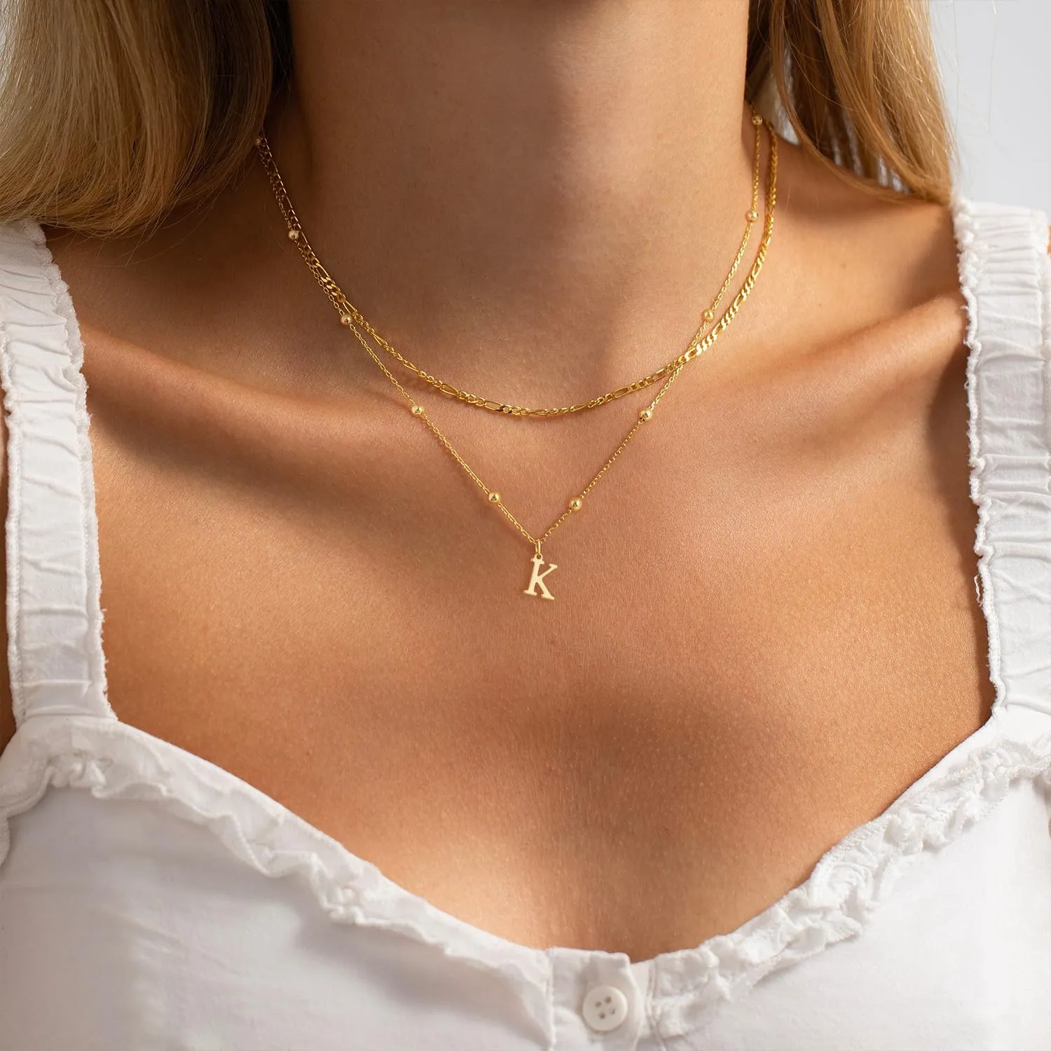Initial Necklaces for Women, Dainty A-Z Pendant Letter Charm Necklace Personalized Name Necklaces for Women Trendy Jewelry Gift