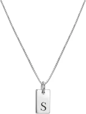 Initial Necklaces for Women Silver Plated Letter Name Necklace Personalized Initial Tag Pendant Necklaces for Women