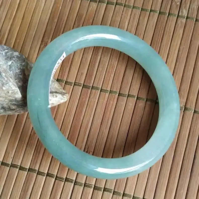 Jadeite Jade Oil Green Light Blue round Bar Bracelet