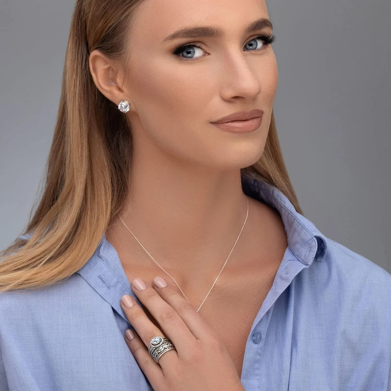 JEAN RACHEL JEWELRY 925 Sterling Silver Ring - Wide Multi Strand Floral & Leaves with Cubic Zirconia Vintage Design - Hypoallergenic, Lead & Nickel Free - Artisan Handcrafted Statement Rings for Women