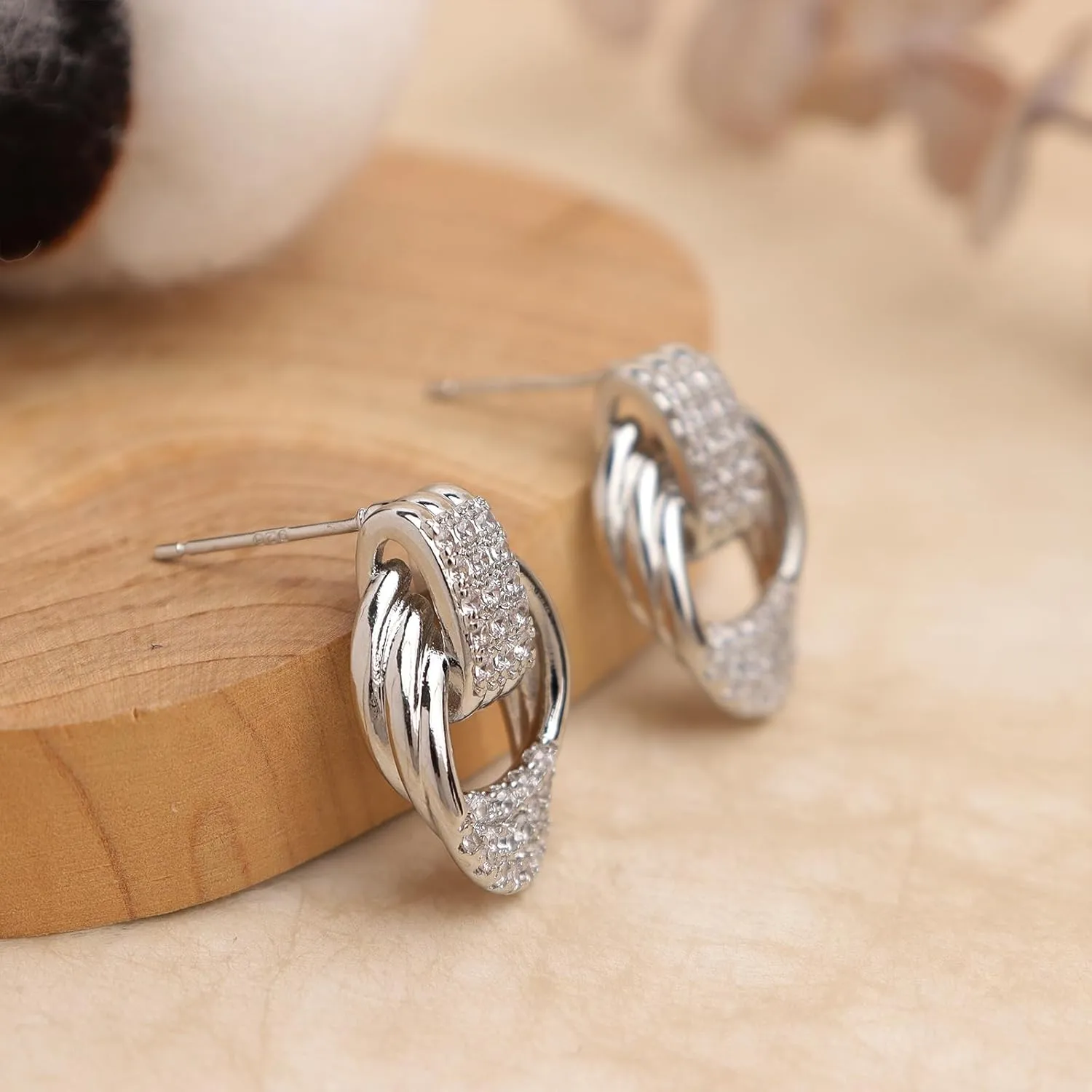JeanBeau Pearl Flower Leaf Stud Earrings for Women Statement Cluster CZ Pearls Earing Gold Plated Sterling Silver Wedding Prom Birthday Fashion Jewelry Gift
