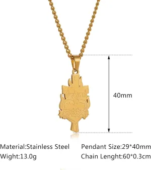 Jesus Cross Pendant Necklace Christian Angel Women Chains Necklace Religion Men Jewelry Prayer Baptism Birthday For Men - (Color: D-Steel Color)