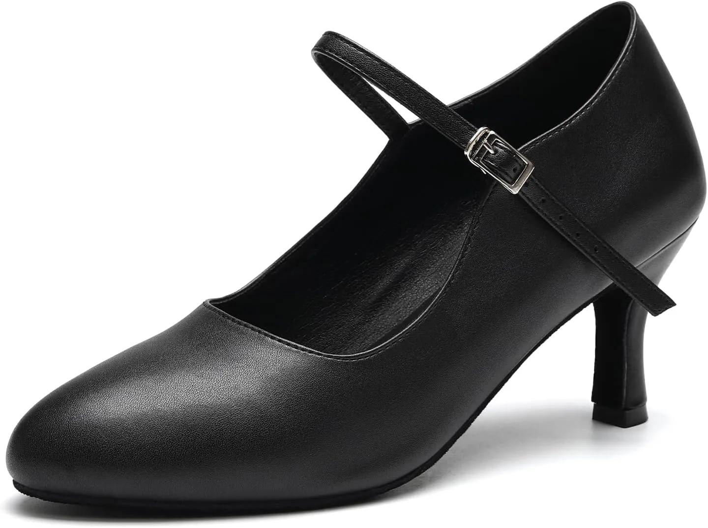 JUODVMP Character Shoes for Women Dance Shoes 1920s Swing Tango Shoes with Kitten Heel Model L042