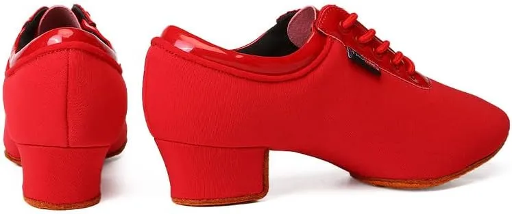 JUODVMP Men & Women Ballroom Dance Shoes Lace-up Latin Modern Salsa Dance Practice Teaching Performance Model 601