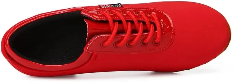 JUODVMP Men & Women Ballroom Dance Shoes Lace-up Latin Modern Salsa Dance Practice Teaching Performance Model 601