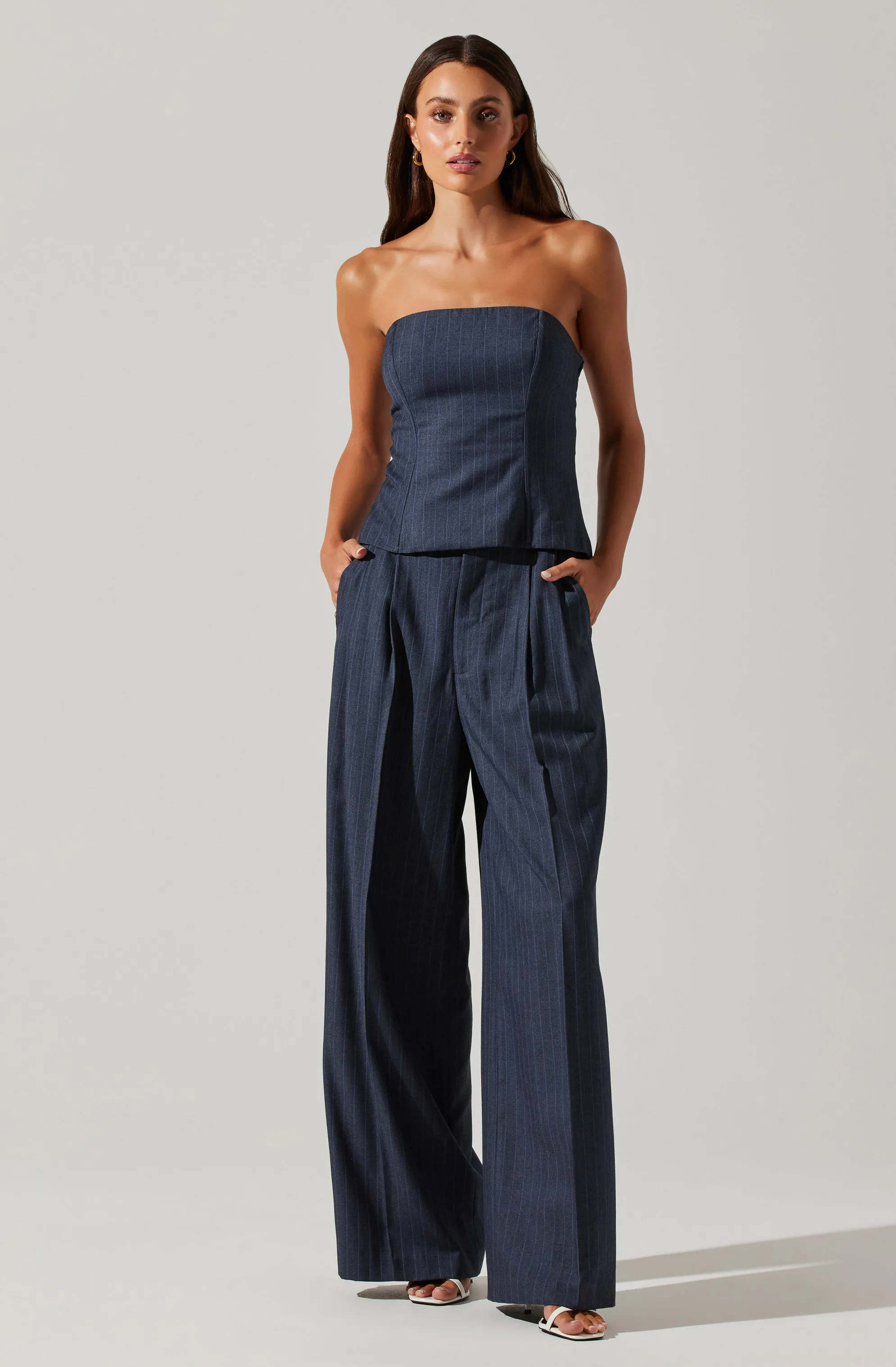 Kalani Pinstripe Tube Top