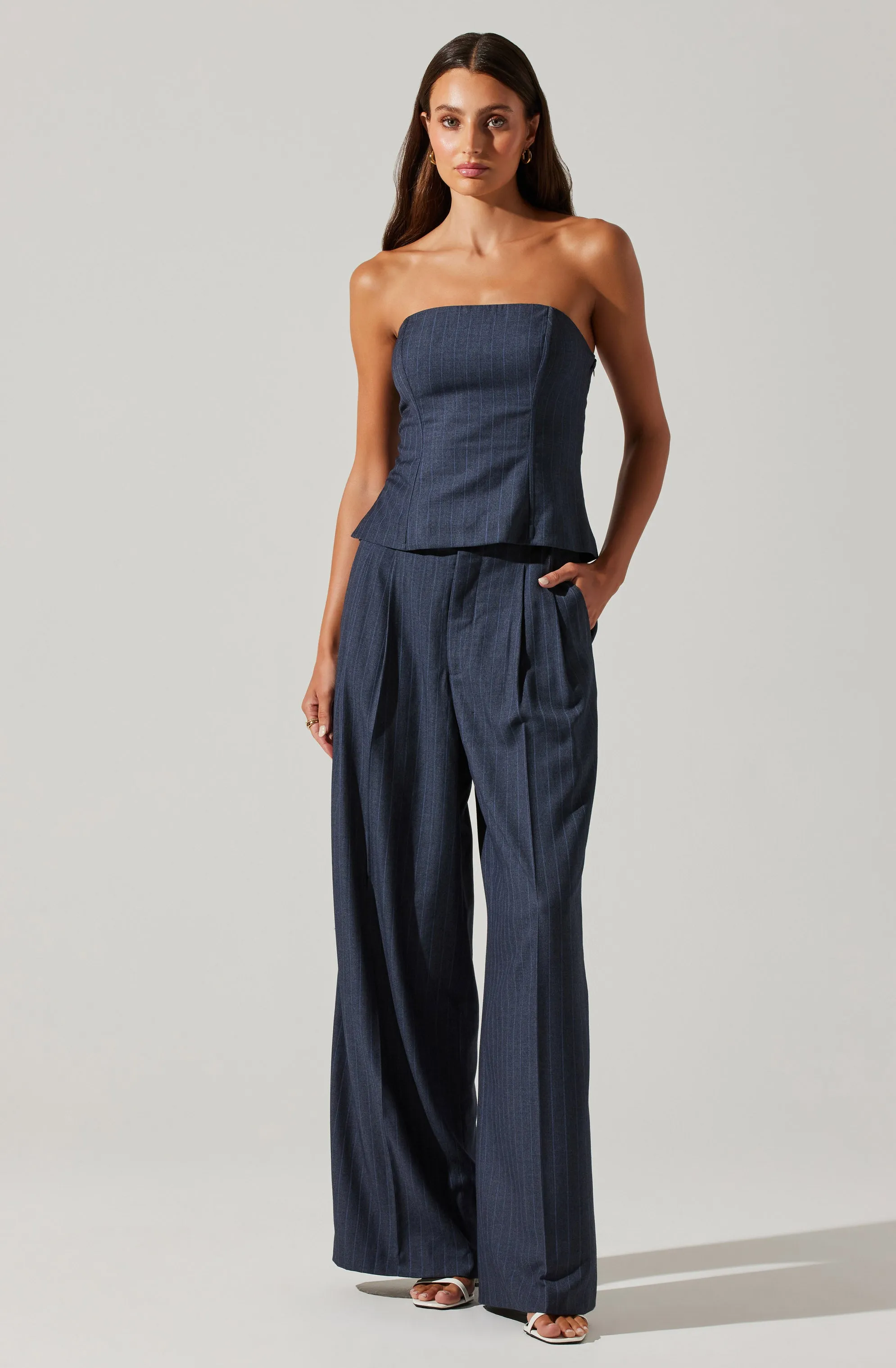 Kalani Pinstripe Tube Top