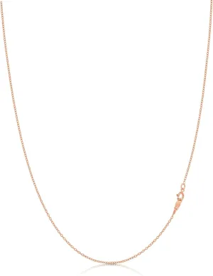 KEZEF 1mm 925 Sterling Silver Necklace for Women | 16-36 inch long Silver, 18k Gold, Rose Gold Necklaces for Women - Made In Italy Real Cable Chain Jewelry | Dainty cadena de plata s925 para mujer