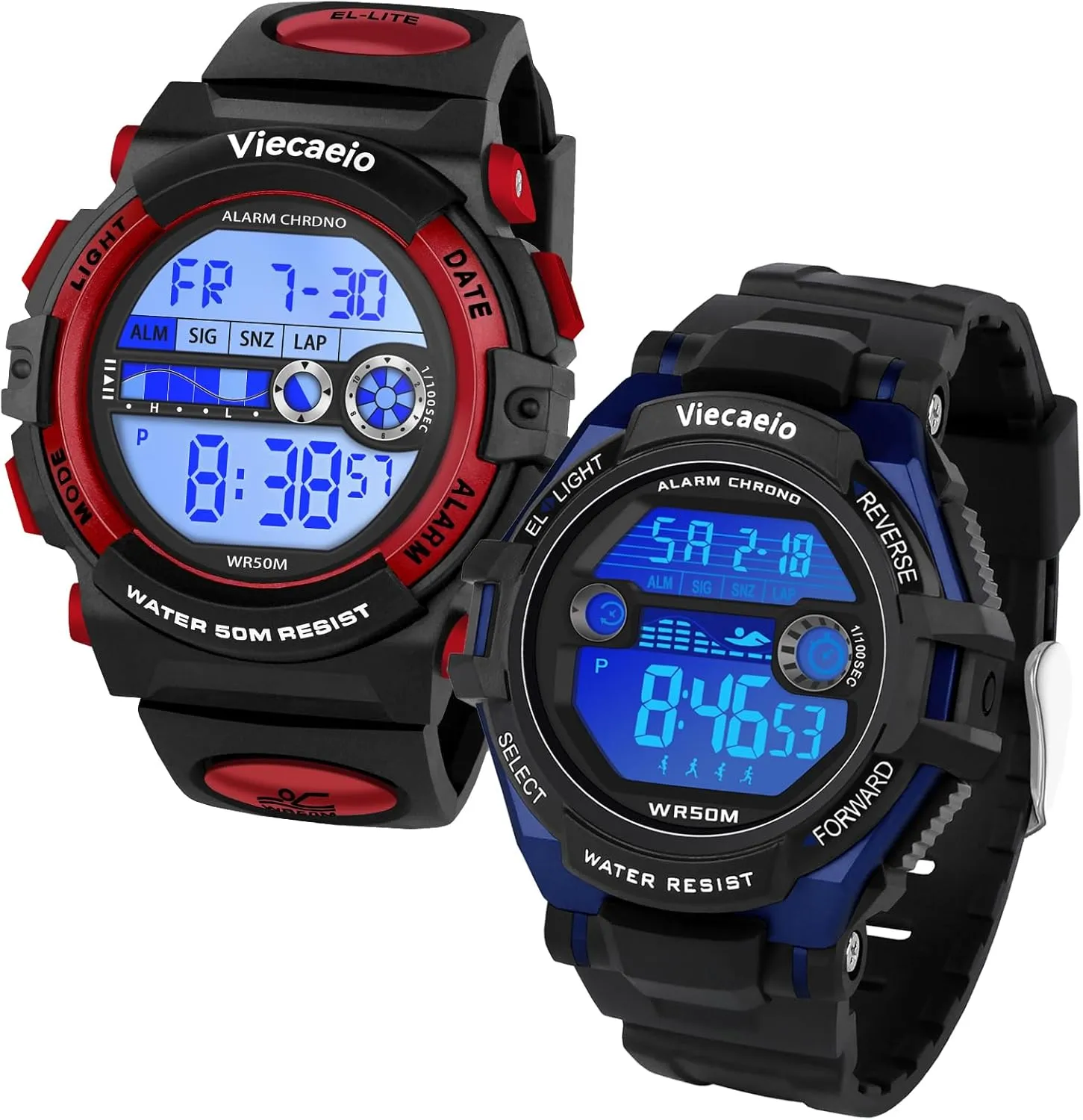 Kids Shock and Water Resistant Sports Watch 2 Piece Gift Set for Boys and Girls