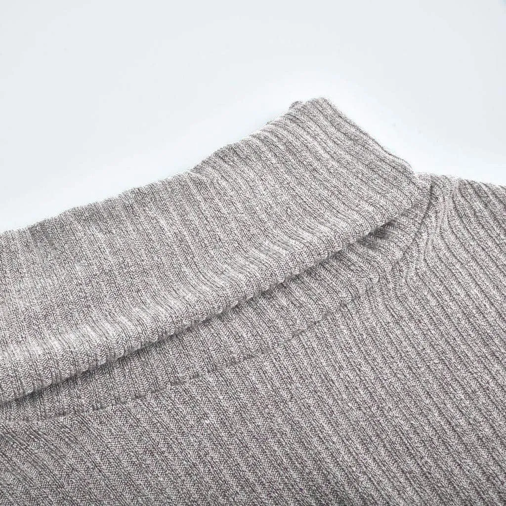 Knit Sweater for Women Blouses for Women Women's Long Sleeve Casual Trendy Oversized Turtleneck Knit Pullover Sweater Tops