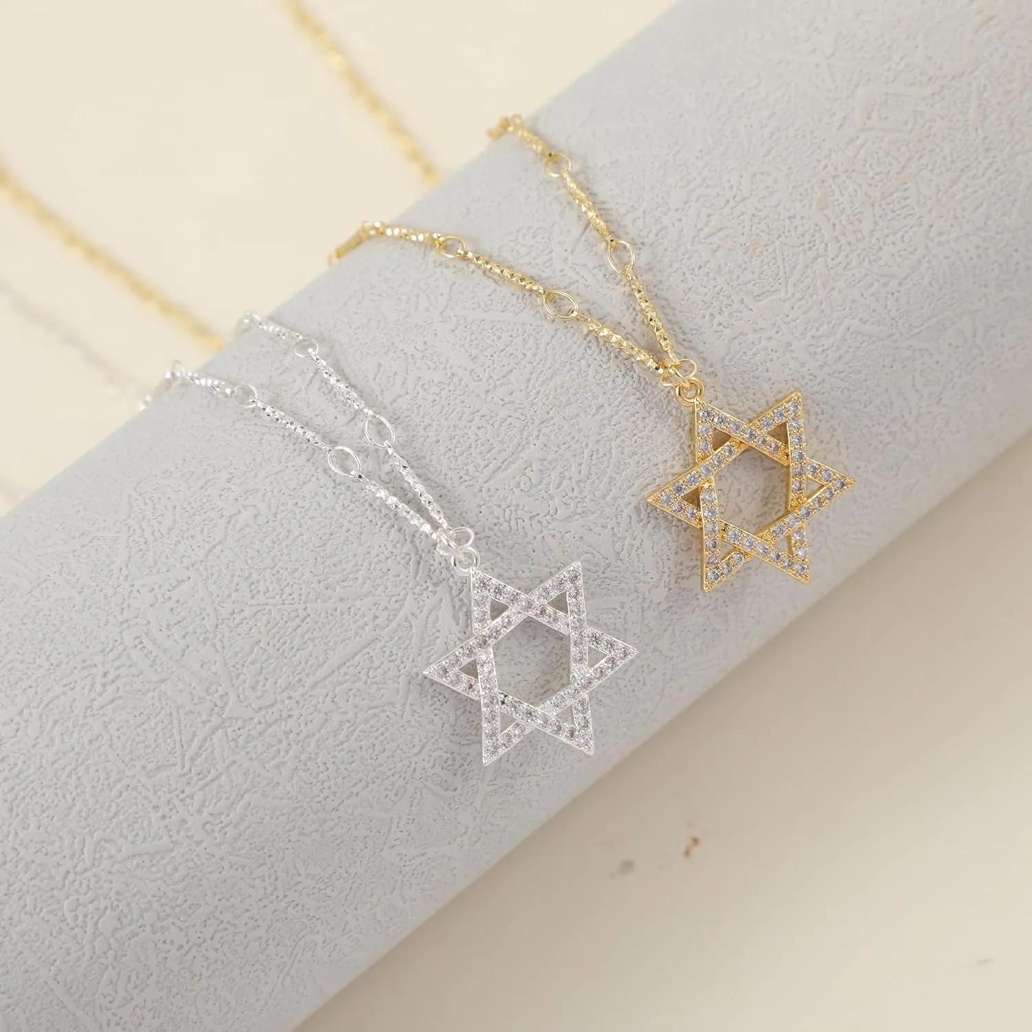 Kyerlyn Dainty Gold Necklaces for Women Hollow Heart Necklace 14K Gold/Silver Plated David Star Lover Pendant Sun Tag Necklace Women Jewelry Gift