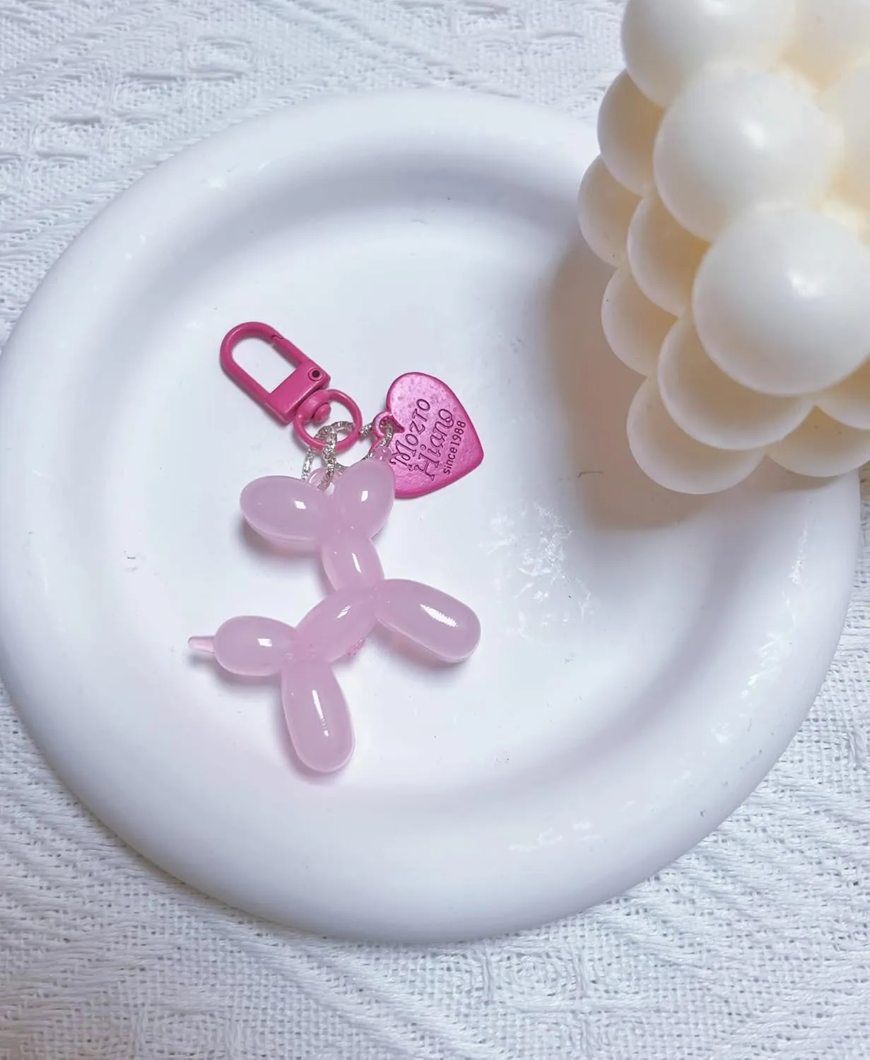 LAEKOU Jelly Balloon Dog Design Keychain for Women, Cute Girls Key Chain, Bag Charms Accessories for Car Purse Backpack