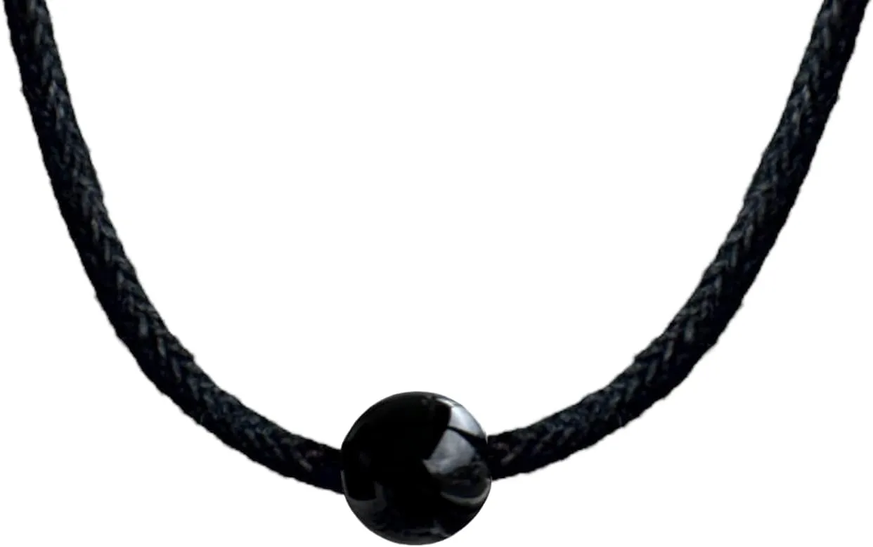 Luck Strings Bead Choker Necklace for Men and Women - Simple, Minimalist, Lightweight and Adjustable Beaded Cord Choker