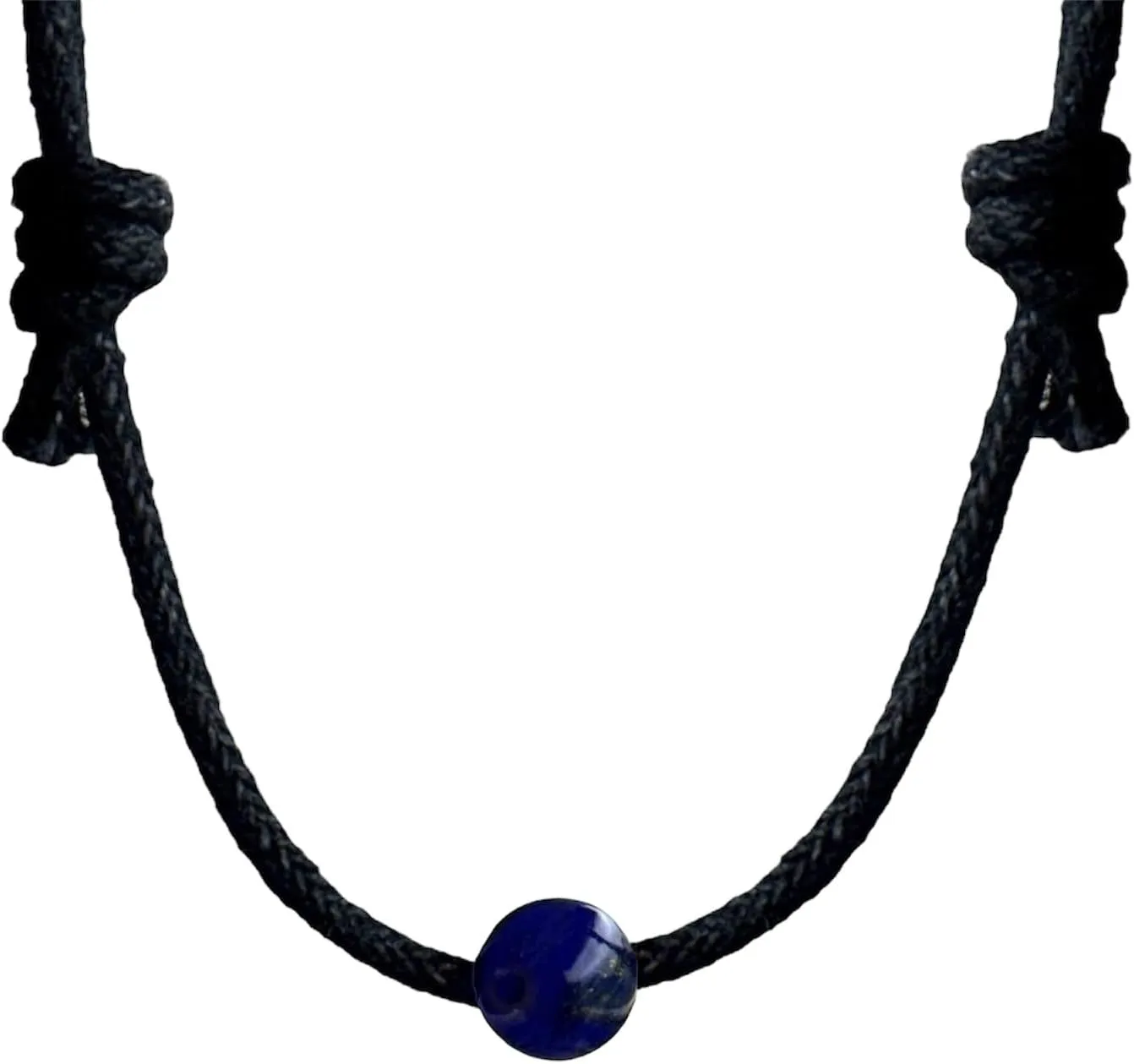 Luck Strings Bead Choker Necklace for Men and Women - Simple, Minimalist, Lightweight and Adjustable Beaded Cord Choker