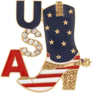 MADISON TYLER 4th of July Brooches for Women | USA American Flag Lapel Pins for Women | Fashion Waving for Veterans | Independence Memorial Day 4th of July Decor Gifts