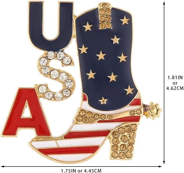 MADISON TYLER 4th of July Brooches for Women | USA American Flag Lapel Pins for Women | Fashion Waving for Veterans | Independence Memorial Day 4th of July Decor Gifts