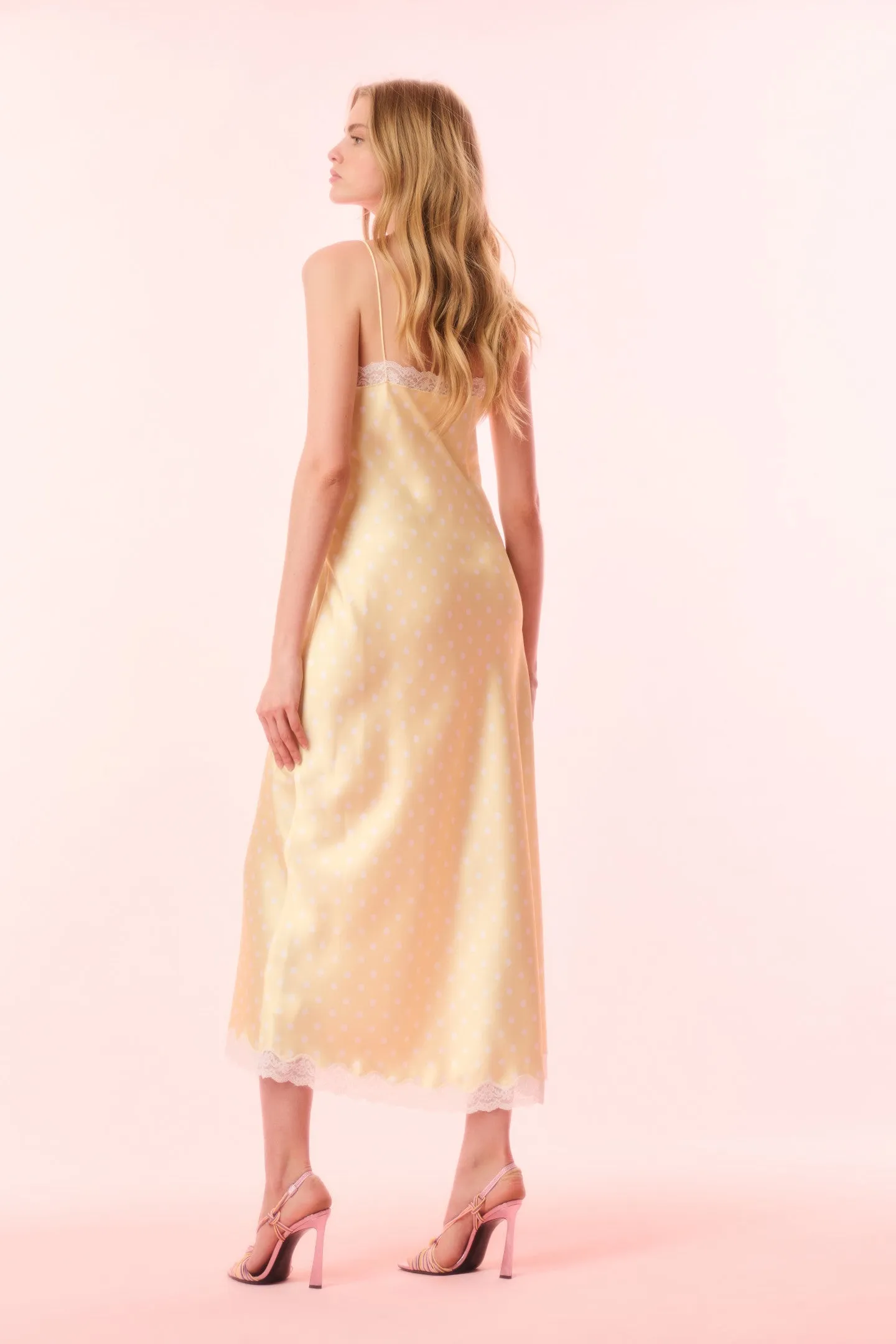 Manuela Satin Polkadot Slip Dress