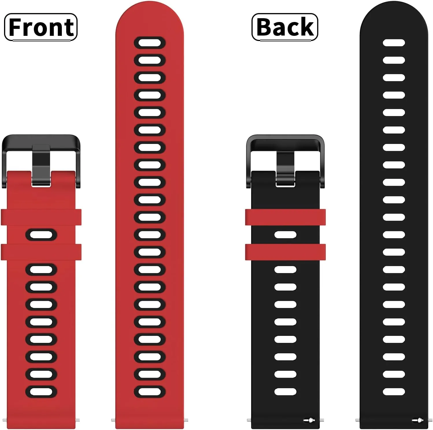 Meliya Silicone Watch Bands Quick Release 20mm 22mm, Soft Silicone Rubber Sport Replacement Watch Strap for Women Men