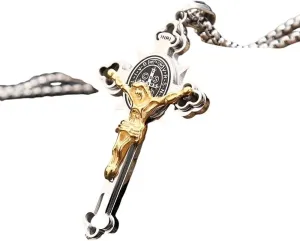 Men's Stainless Steel Religious Jesus Pendant Necklace Fashion Vintage Jesus Cross Necklaces Amulet Jewelry Gifts PTPNU03133