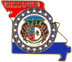 Missouri State Shaped Map Lapel Metal Pin Enamel Brooch Keepsake Beautifully Designed for Backpack Hat