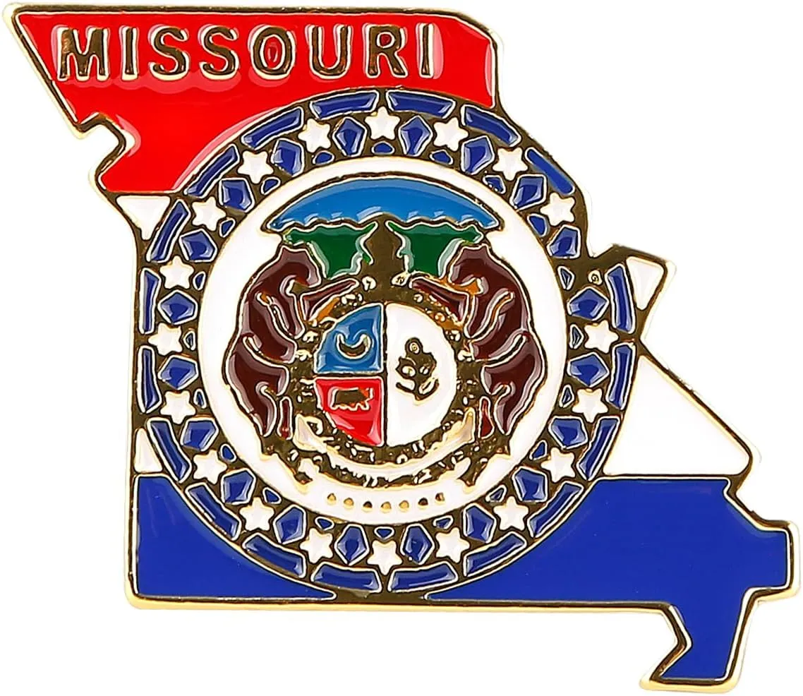 Missouri State Shaped Map Lapel Metal Pin Enamel Brooch Keepsake Beautifully Designed for Backpack Hat