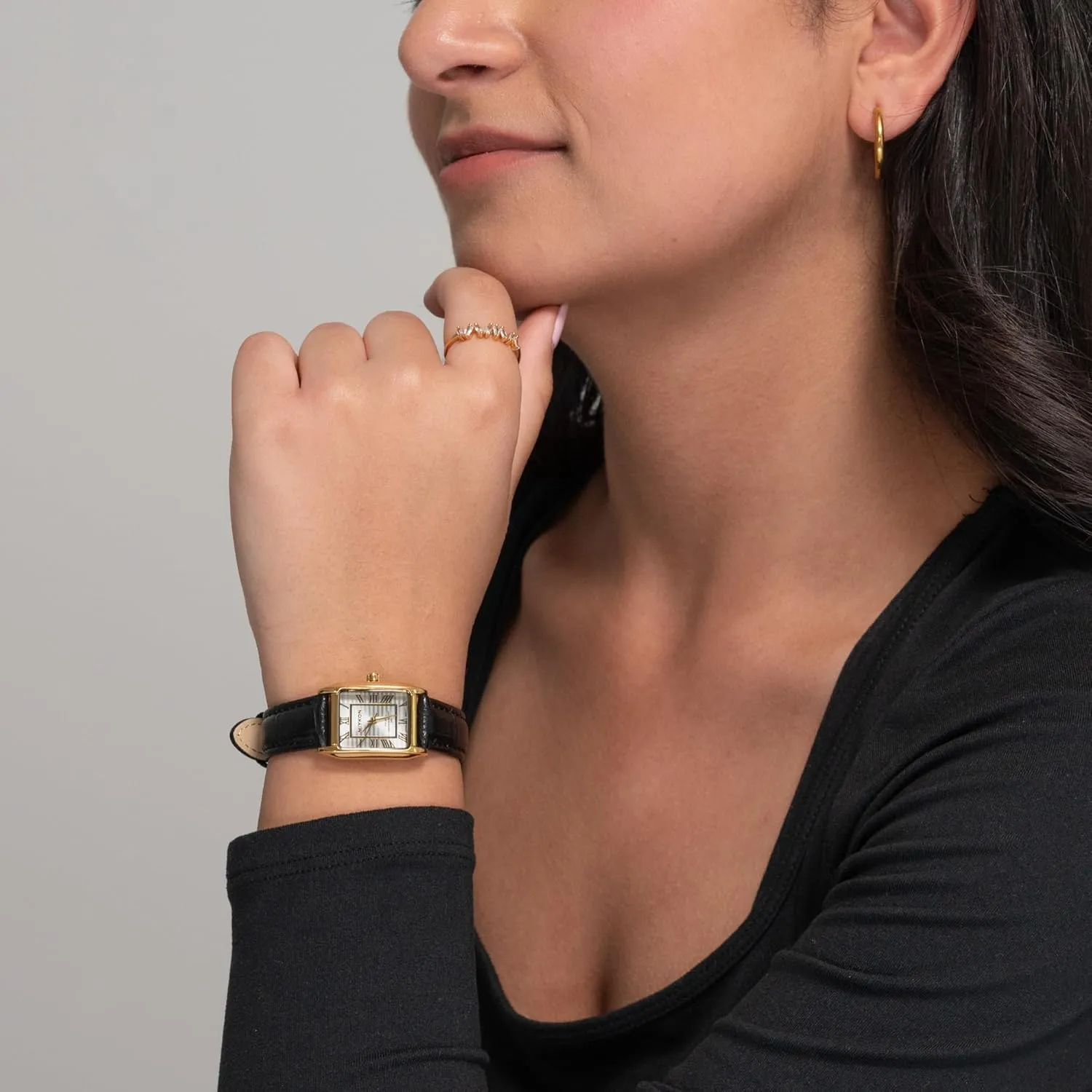 Miykon Vintage Watches for Women - Small Dainty Tank, Square Womens Watch with Genuine Leather Strap - Second Hand, Ion Polished, Scratch Resistant Glass, Japanese Quartz, Waterproof to 100ft