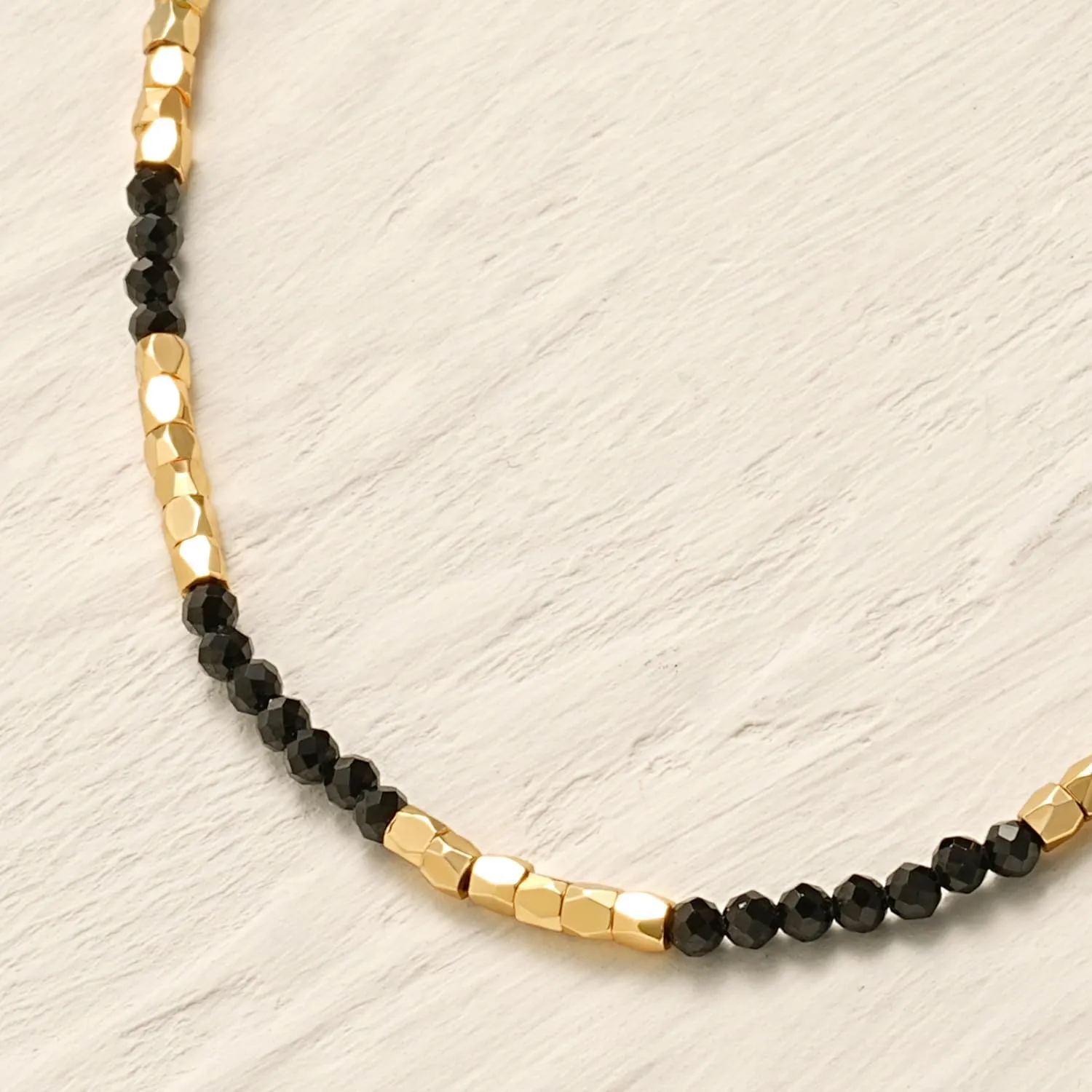 MYEARS Women Beaded Choker Necklace Gemstone 14K Gold Plated Simple Dainty Handmade Chain Everyday Trendy Jewelry