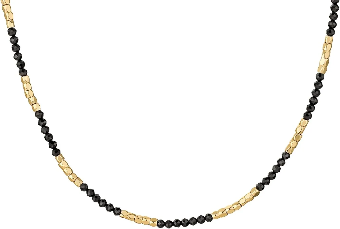 MYEARS Women Beaded Choker Necklace Gemstone 14K Gold Plated Simple Dainty Handmade Chain Everyday Trendy Jewelry