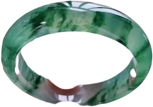 Natural Green Floating Jade Bangle