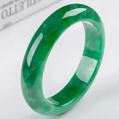 Natural Jade Bangle- Jade Green Bangle from Myanmar For women (Blue, 60-62mm) (Green, 54-56mm)