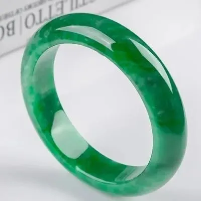 Natural Jade Bangle- Jade Green Bangle from Myanmar For women (Blue, 60-62mm) (Green, 54-56mm)
