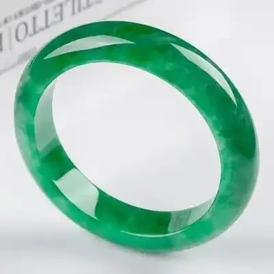 Natural Jade Bangle- Jade Green Bangle from Myanmar For women (Blue, 60-62mm) (Green, 54-56mm)