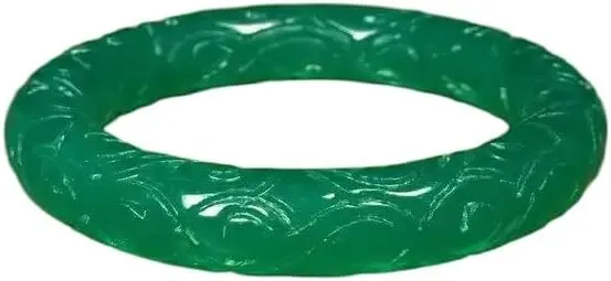 Natural Jade Green Handcarved Bangle- Jade Bangle from Myanmar For women
