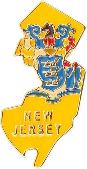 New Jersey State Shaped Map Lapel Metal Pin Enamel Brooch Keepsake Beautifully Designed for Backpack Hat