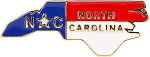 North Carolina State Shaped Map Lapel Metal Pin Enamel Brooch Keepsake Beautifully Designed for Backpack Hat