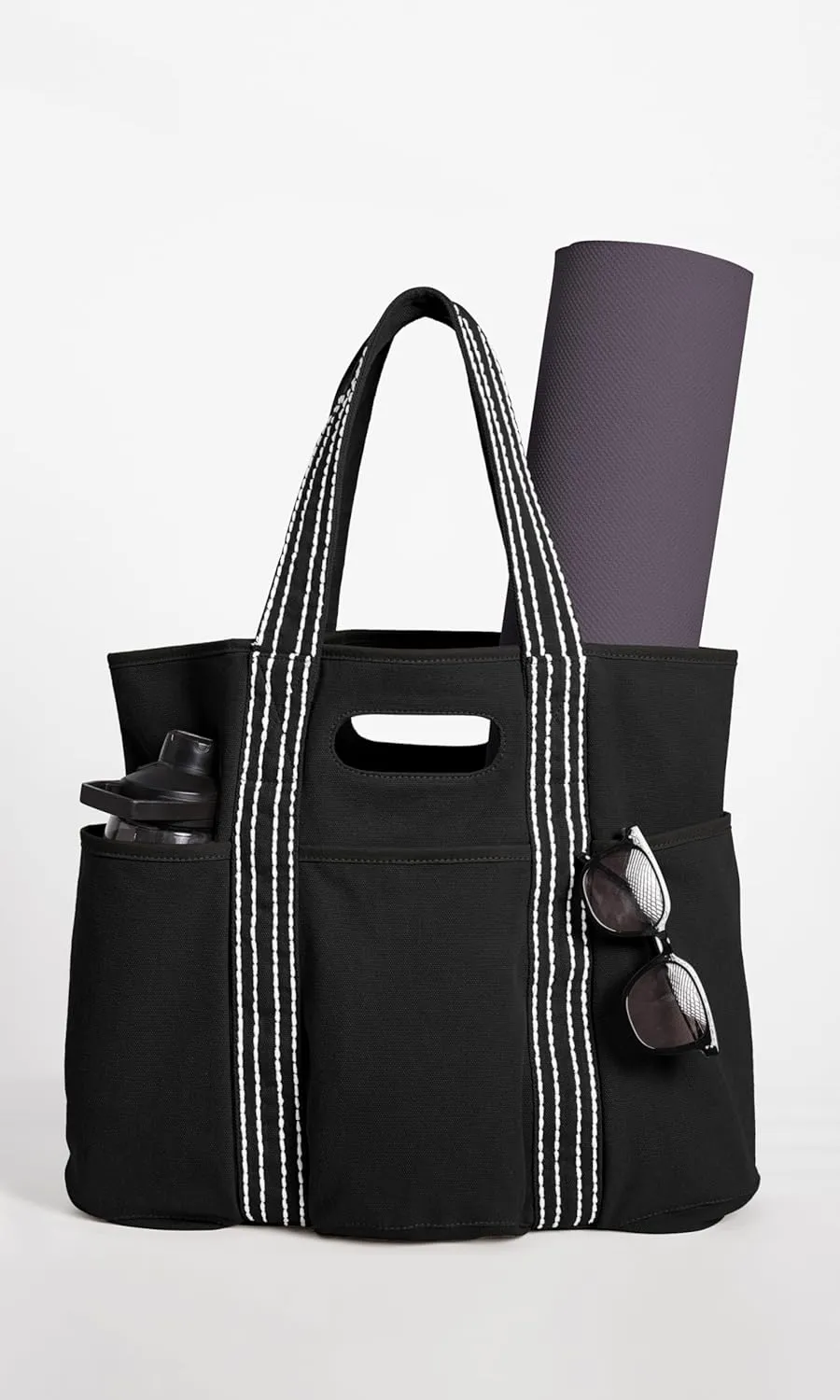 ODODOS 29L Oversized Canvas Tote Bag Large Capacity Open Top Shoulder Bags for Gym Workout Shopping Beach Travel