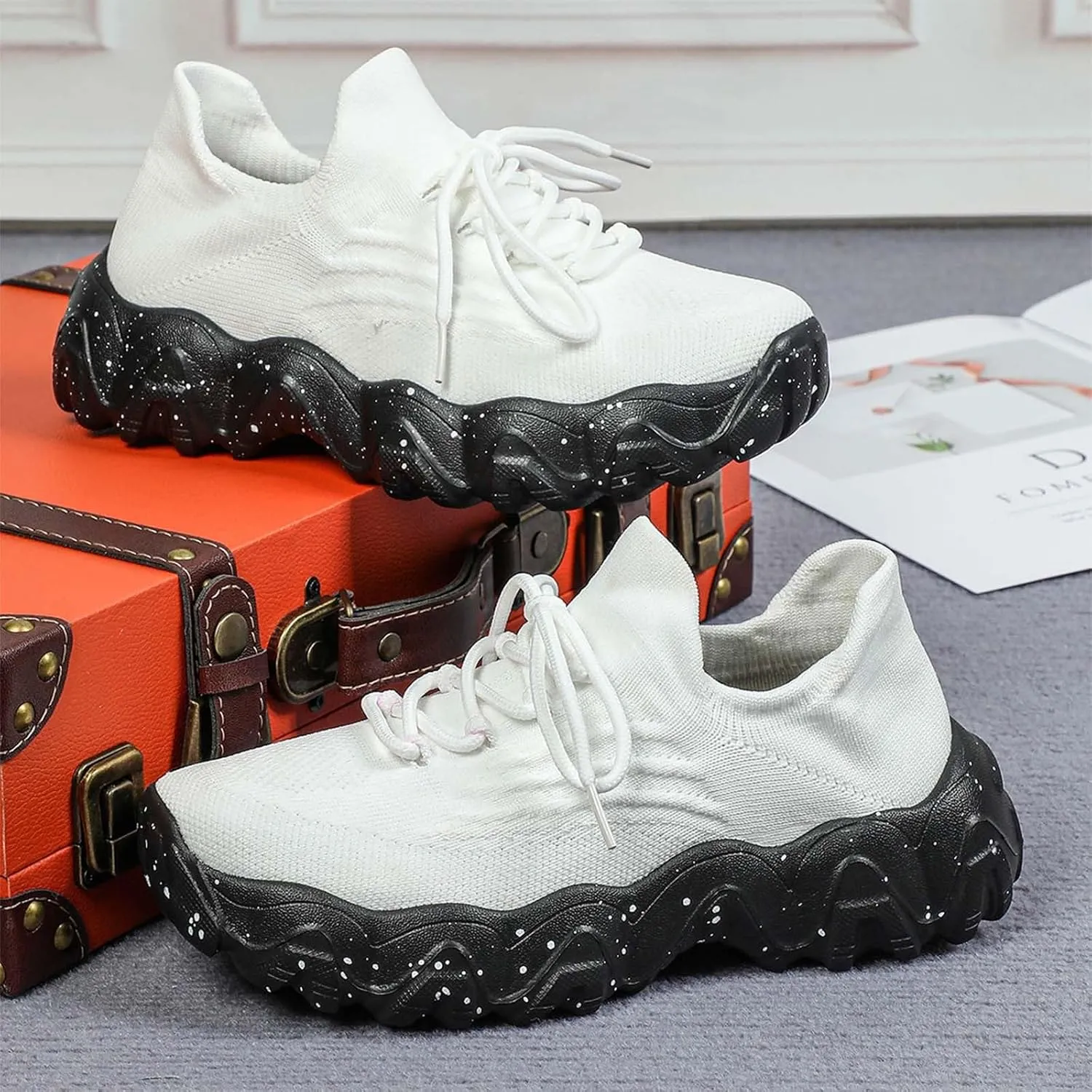 Ortho Pro Shoes for Women, Lace-up Low Top Slip on Women Sneakers, Women's Fashion Non Slip Sneakers Orthopedic Shoes