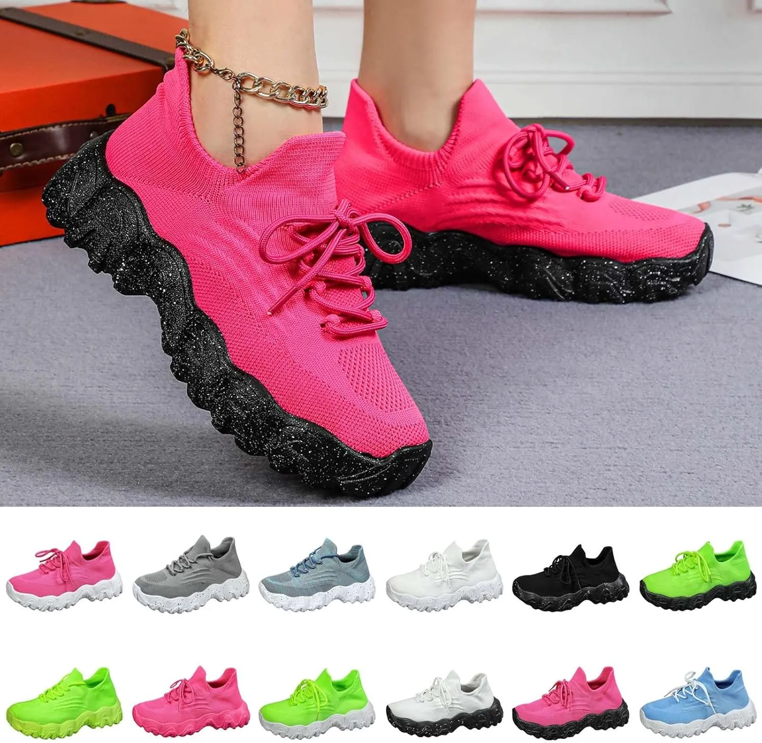 Ortho Pro Womens Classic, Mesh Breathable Non-Slip Lightweight Walking Shoes with Arch Support Wide Toe Box Shoes